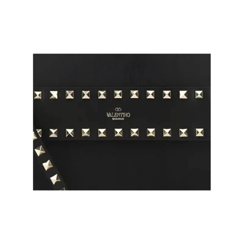 Valentino Cow Leather Shoulder Bag Crossbody Bag Women's Black-3