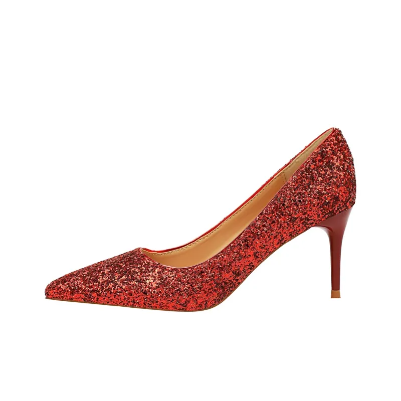 QITUMAUL Slim Heel High Heels 7cm Women's-6