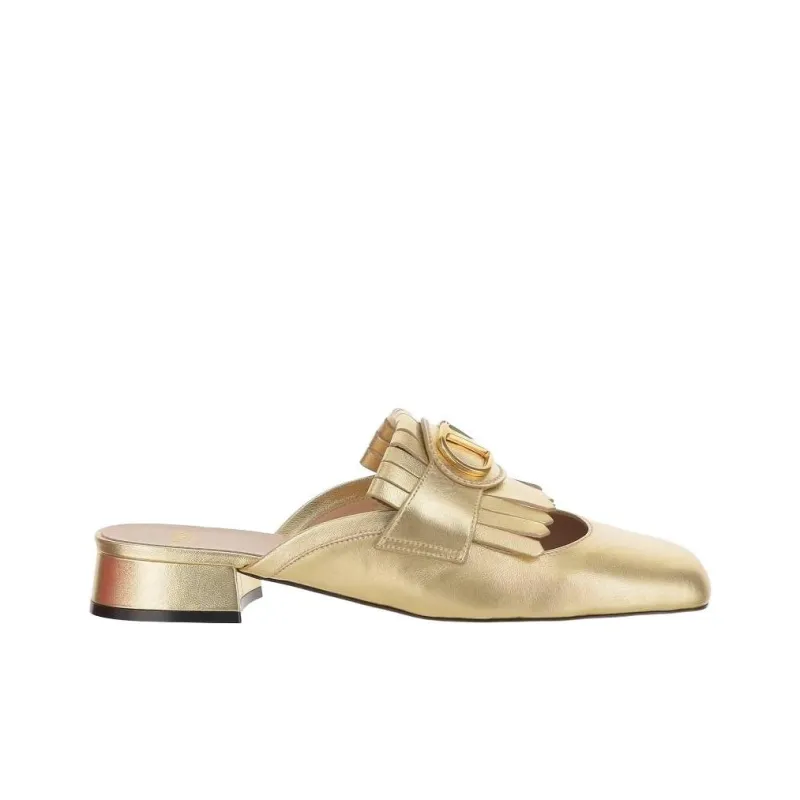 Valentino Vlogo Wrap toe Slippers Women's Gold-1