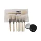 9 Pcs Beige+(Pink Envelope Bag)+Brush Box