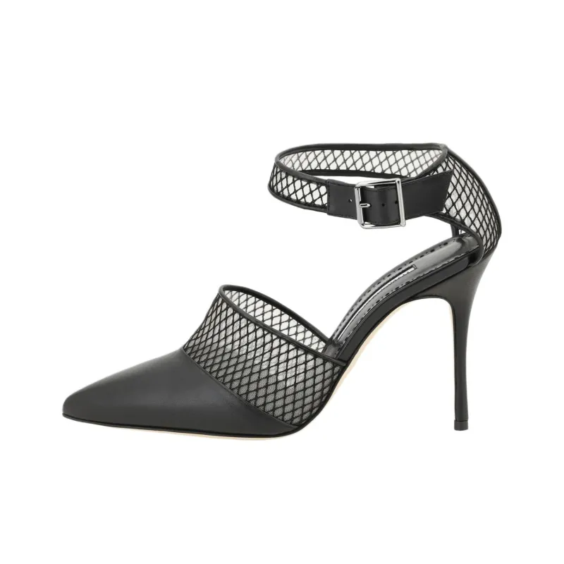 MANOLO BLAHNIK Jatelah Slim Heel High Heels 10.5cm Women's Black-0