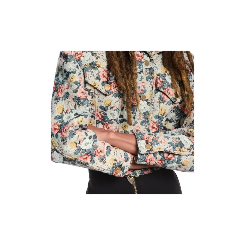 LOUIS VUITTON Cropped Floral Jacquard Jacket-4