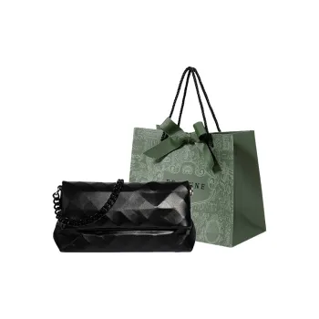 Rainbow Girl PU Shoulder Bag Small Square Bag Shoulder Bag Crossbody Bag Women's Black/Ecru