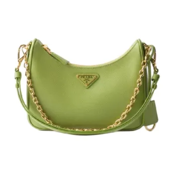 PRADA Re EditionSaffiano Cow Leather Shoulder Bag Mini Women's Grass Green