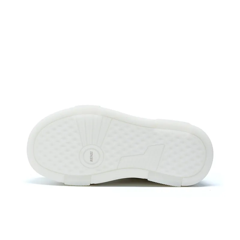 BENZI Anti Slip And Wear Resistant Height Increasing Low Top Skateboard Shoes Women's Beige-3