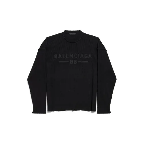 Balenciaga SS25 Knitwear Loose Fit Style Men's Black