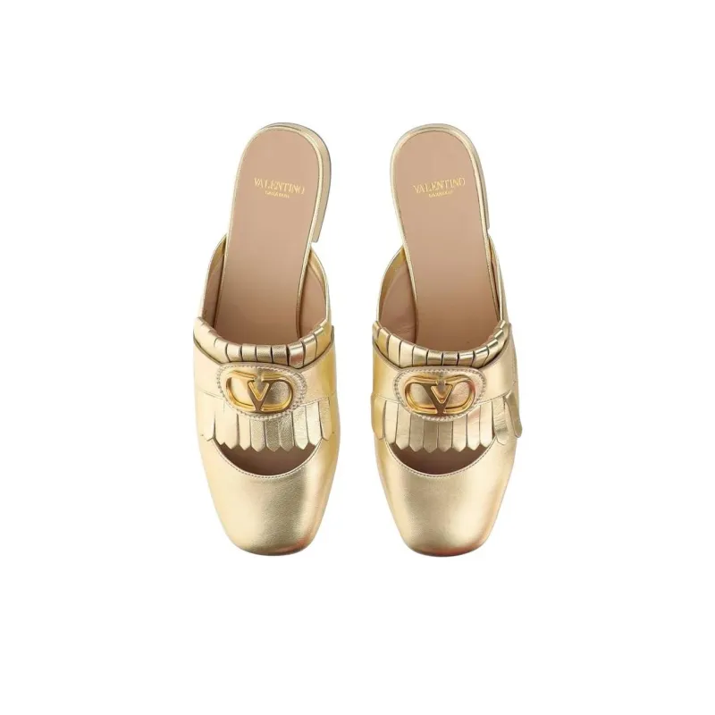 Valentino Vlogo Wrap toe Slippers Women's Gold-3