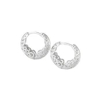 U state 925 Sterling Silver Hoop Earrings Women's