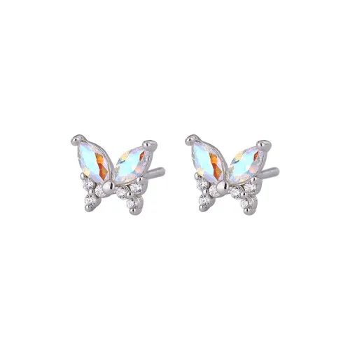 PHOENIXSILY S999 Fine Silver Stud Earrings Women's