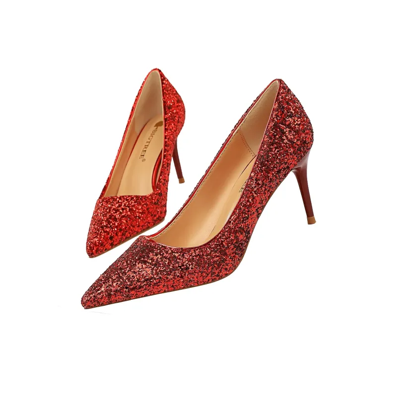 QITUMAUL Slim Heel High Heels 7cm Women's-8