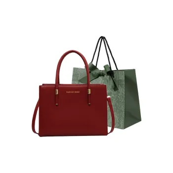 Rainbow Girl PU One Shoulder Handbag Regular Women's Black/Red