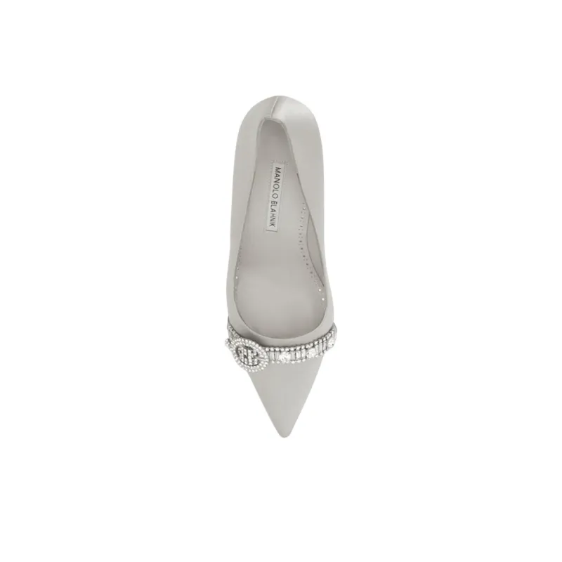 MANOLO BLAHNIK Slim Heel High Heels 7cm Women's Greige-4