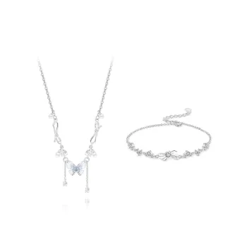 KUMET Zircon Necklaces Women's Same For Couples
