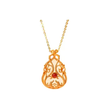 Jade Ink Love Chinese Style Enamel Design White Jade Women's