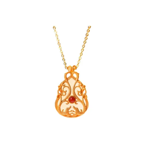 Jade Ink Love Chinese Style Enamel Design White Jade Women's