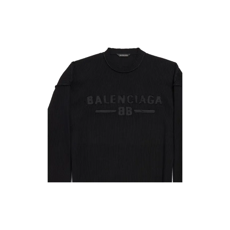 Balenciaga SS25 Knitwear Loose Fit Style Men's Black-2