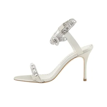 MANOLO BLAHNIK Asasan One Strap Sandals 9cm Women's White
