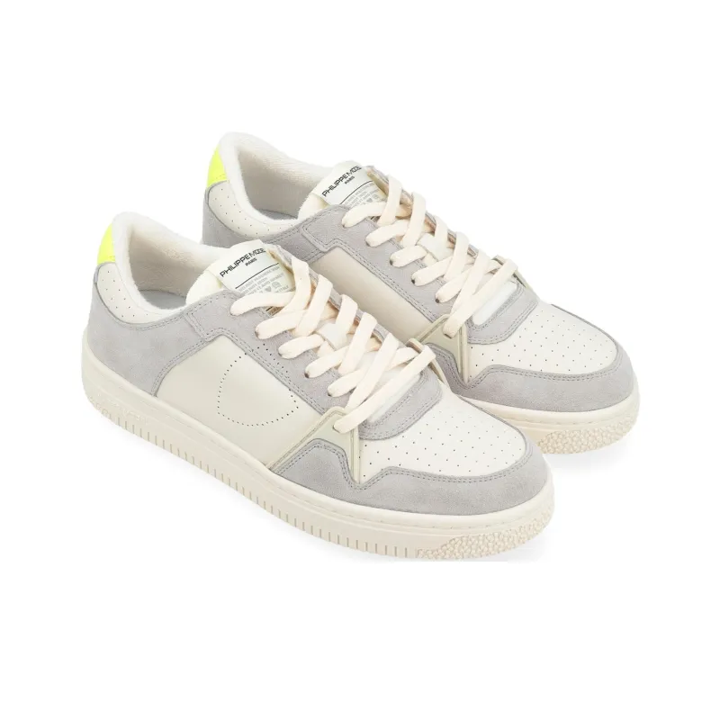 PHILIPPE MODEL La Grande Slip Resistant Low Top Skateboard Shoes Men's Beige Gray-2
