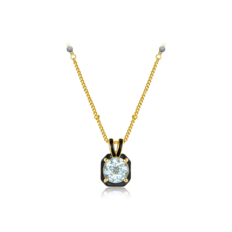 MITHAOL KUSC 925 Silver Plated With 18K Gold Necklaces Women's-0
