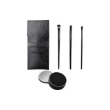 Black 3 Pcs Eye Shadow Brush+Storage Bag+Brush Case