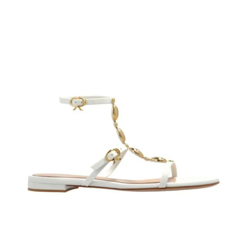 GIANVITO ROSSI Kalinda One Strap Sandals Women's White-1