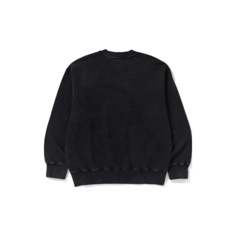 Bape Garment Dye One Point Relaxed Fit Crewneck Sweatshirt-1