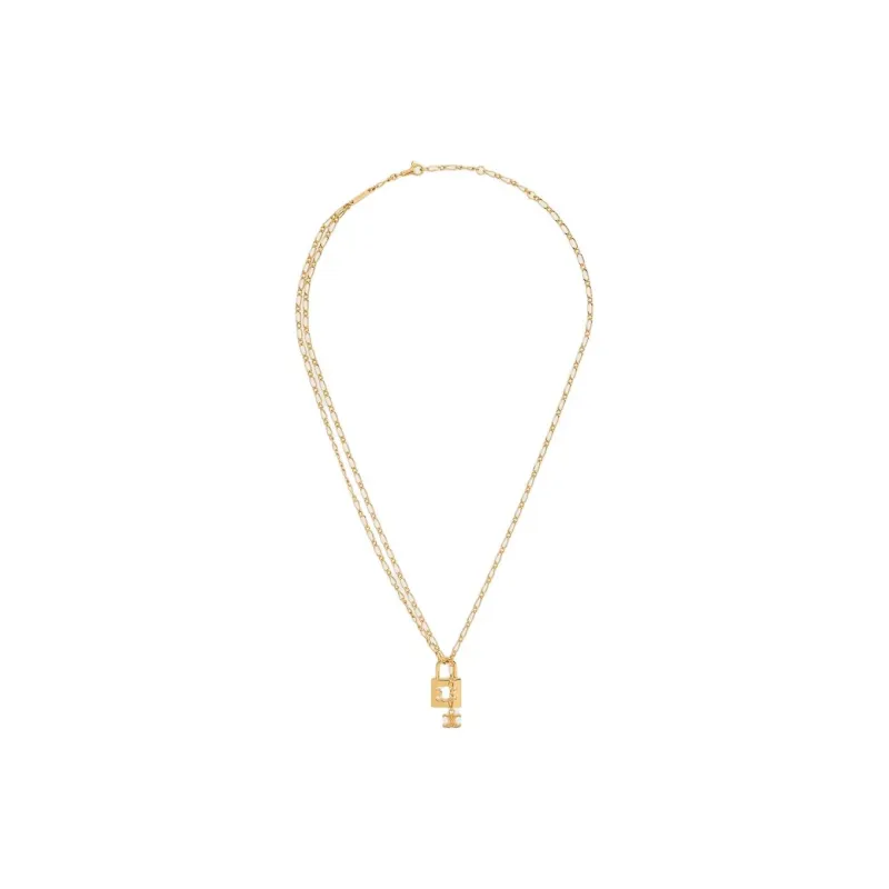 CELINE Triomphe Lock Necklace In Brass With Gold Finish-1
