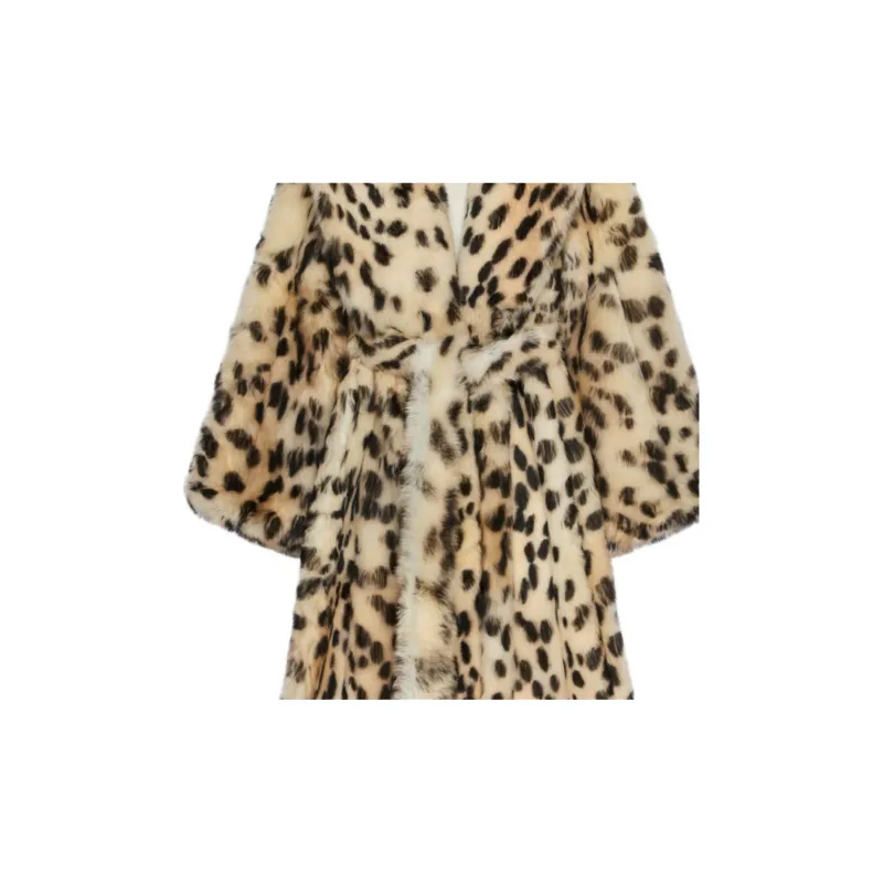 Givenchy Oversized Coat In Fur With Leopard Print-4