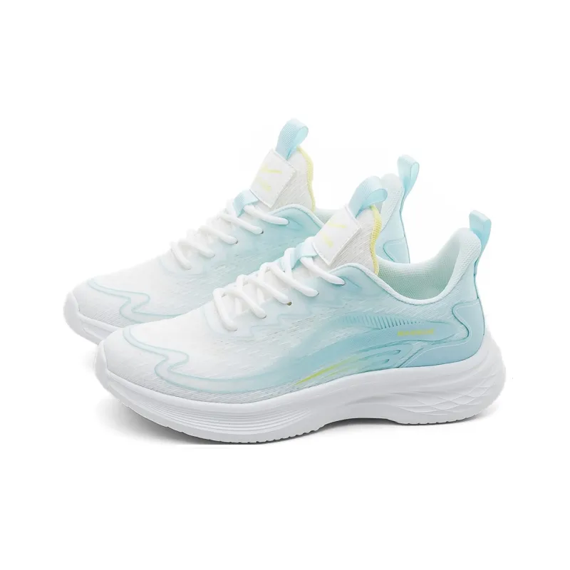 Warrior Lightweight Rebound Wear Resistant Low Top Training For Long Distance Running Running Shoes Women's White Moon-2