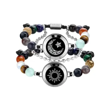 TOTWOO Glass Cat Eye Bracelet Pair Unisex