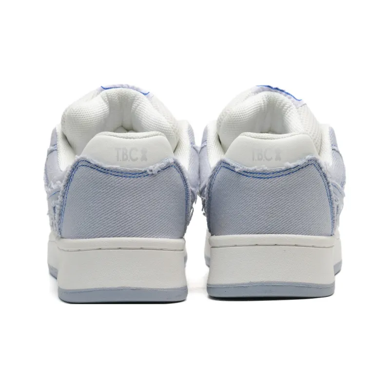 Teddy Bear Collection Coverage Slip Resistant And Abrasion Resistant Low Top Skateboard Shoes Unisex Gray Blue-5