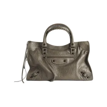 Balenciaga Le City Lambskin Tote Bag Shopping Bag Shoulder Bag Handbag Medium Size Women's Army Green