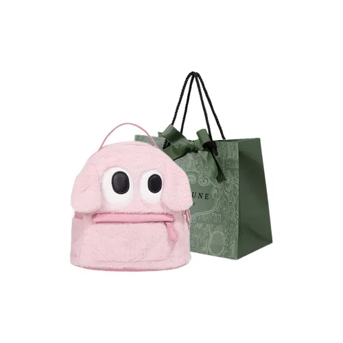 Rainbow Girl Plush Backpack Women's White/Pink