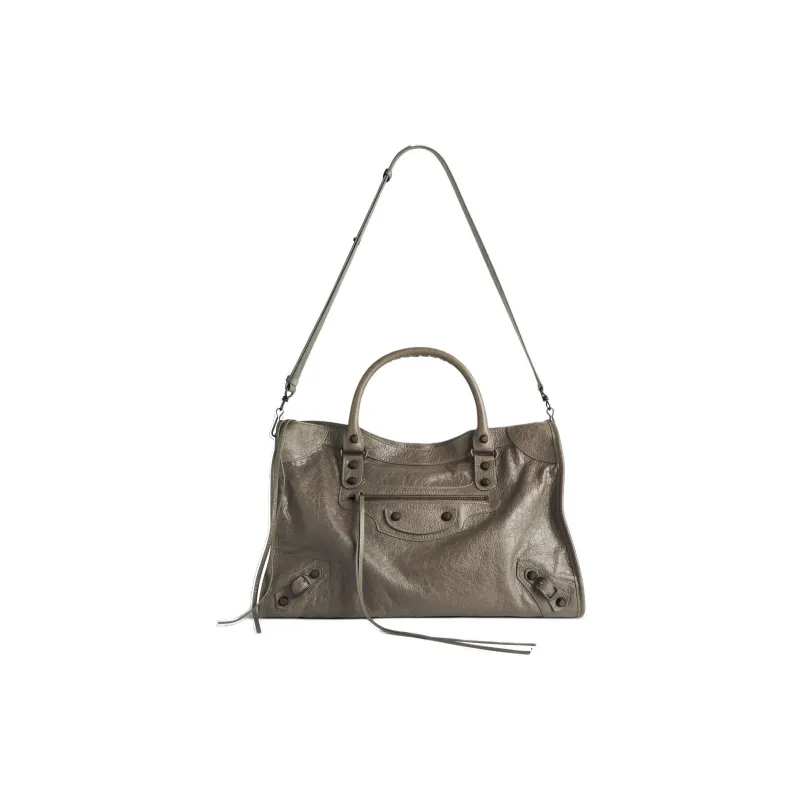 Balenciaga Le City Lambskin Tote Bag Shopping Bag Shoulder Bag Handbag Medium Size Women's Army Green-3