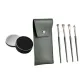 4 Pcs Green Cloud Eyeshadow Brushes+Green Brush Bag+Brush Case