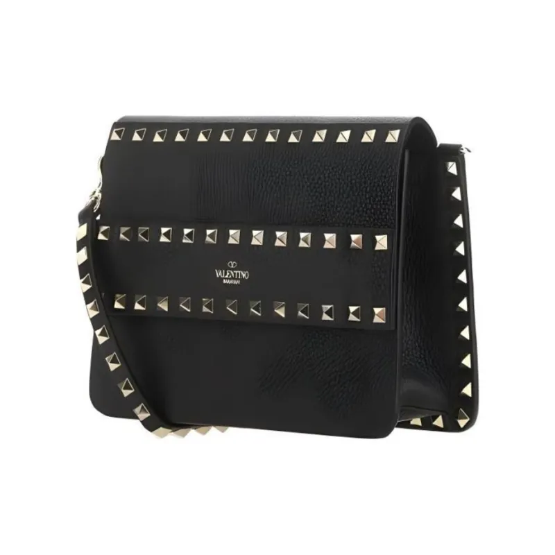 Valentino Cow Leather Shoulder Bag Crossbody Bag Women's Black-1
