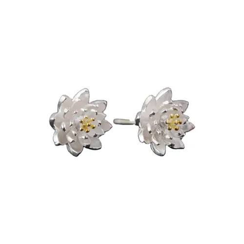 JINLUWANG S925 Silver Stud Earrings Women's