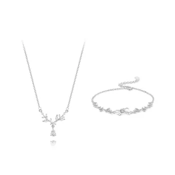 KUMET Zircon Necklaces Women's Same For Couples