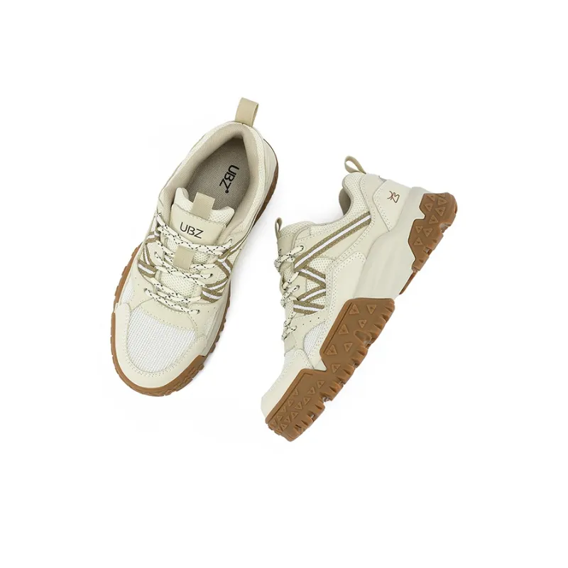 UBZ Abrasion Resistant Low Top Hiking Shoes Women's Moon White-3