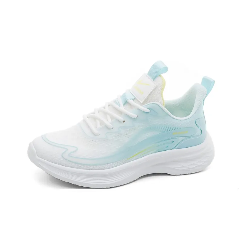 Warrior Lightweight Rebound Wear Resistant Low Top Training For Long Distance Running Running Shoes Women's White Moon-1