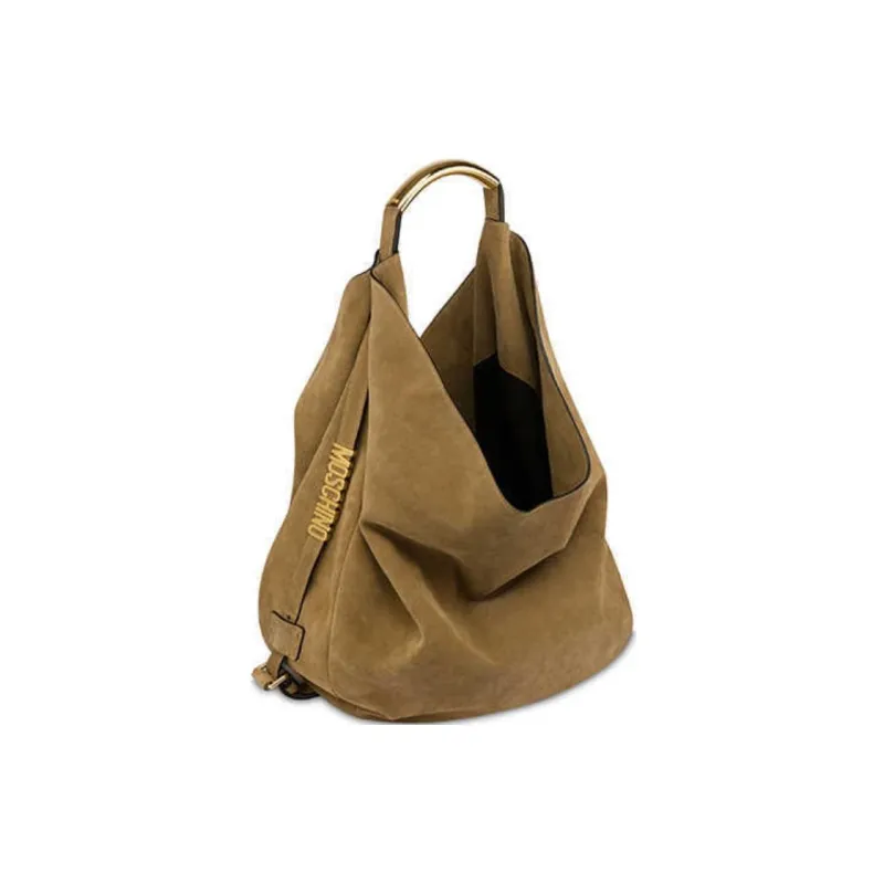 MOSCHINO Calfskin Handbag Shoulder Bag Large Size Women's Brown-2
