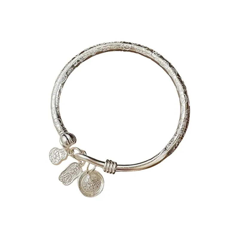 Hui Xuan Charm 999 Fine Silver Bangles Women's-0