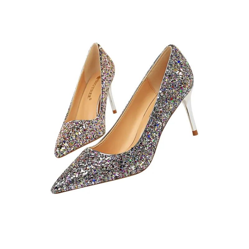 QITUMAUL Slim Heel High Heels 7cm Women's-23