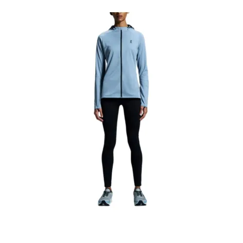 On Climate Zip Hoodie Jacket Women's Light Gray Blue