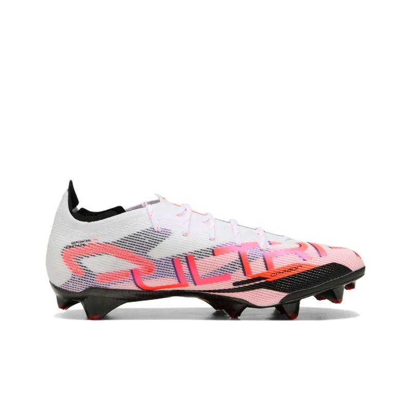 PUMA Ultra 5 FG Firm Ground Anti Slip Wear Resistant Soccer Shoes Women's White Red-1