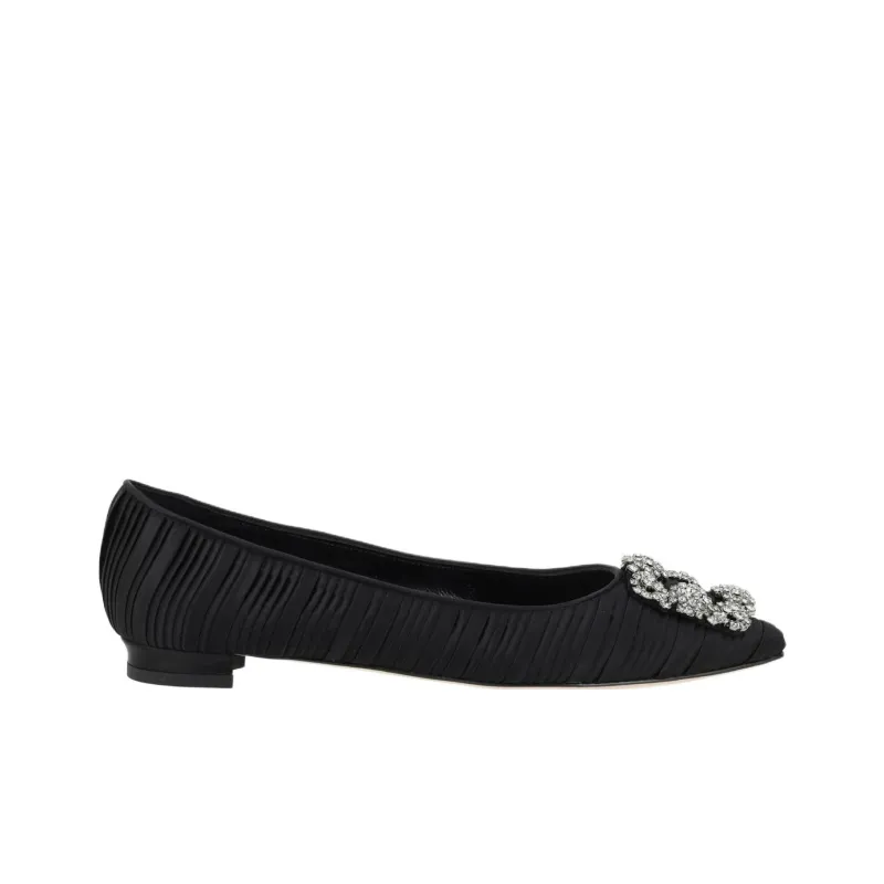 MANOLO BLAHNIK Hangisiflat Casual Single Shoes Women's Black-1