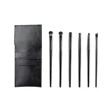 Black 6 Pcs Eye Shadow Brush+Storage Bag