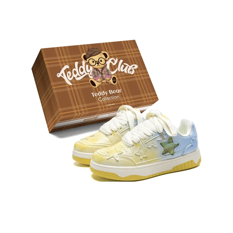 Teddy Bear Collection Coverage Slip Resistant And Abrasion Resistant Low Top Skateboard Shoes Women's-0