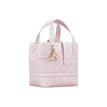 DIOR Toujours Cow Leather Basket Bag, Shoulder Bag, Crossbody Bag, Handbag Small Size Women's Light Pink