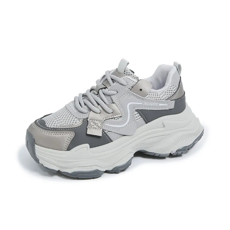 BINGO DUCK Coverage, Breathable, Height Increasing Mid Top Chunky Sneakers Women's-5